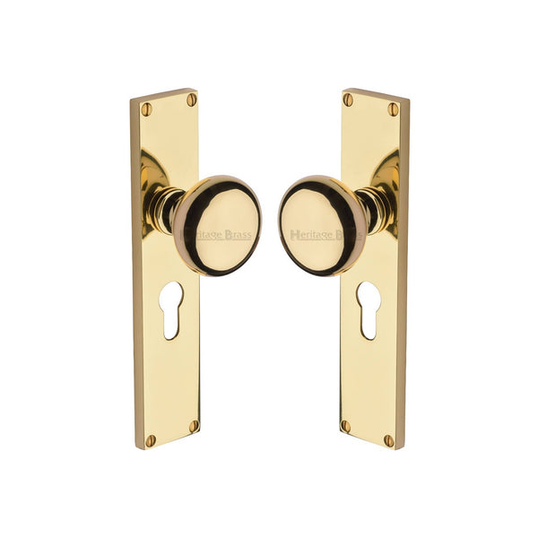 Victoria Mortice Knob on Plate by M Marcus - Heritage Brass