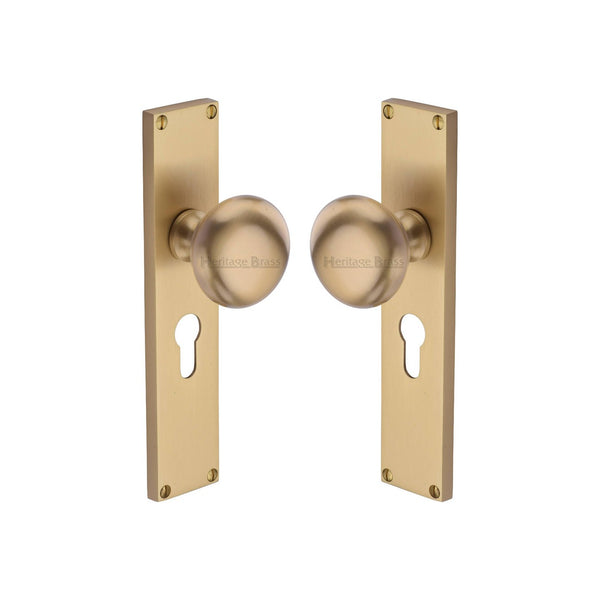 Victoria Mortice Knob on Plate by M Marcus - Heritage Brass