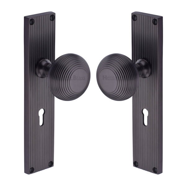 Beehive Reeded Mortice Knob on Plate V9500