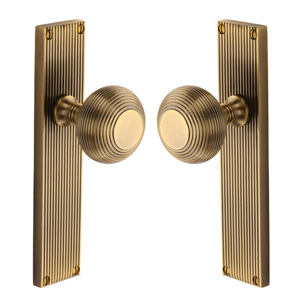 Beehive Reeded Mortice Knob on Plate V9510