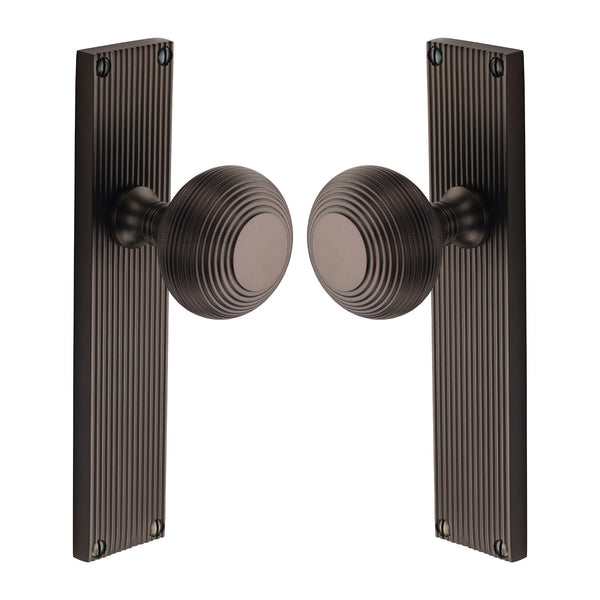 Beehive Reeded Mortice Knob on Plate V9510