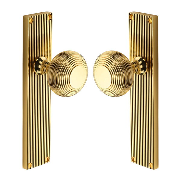 Beehive Reeded Mortice Knob on Plate V9510