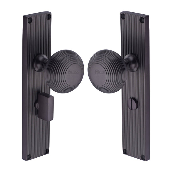 Beehive Reeded Mortice Knob on Plate V9530