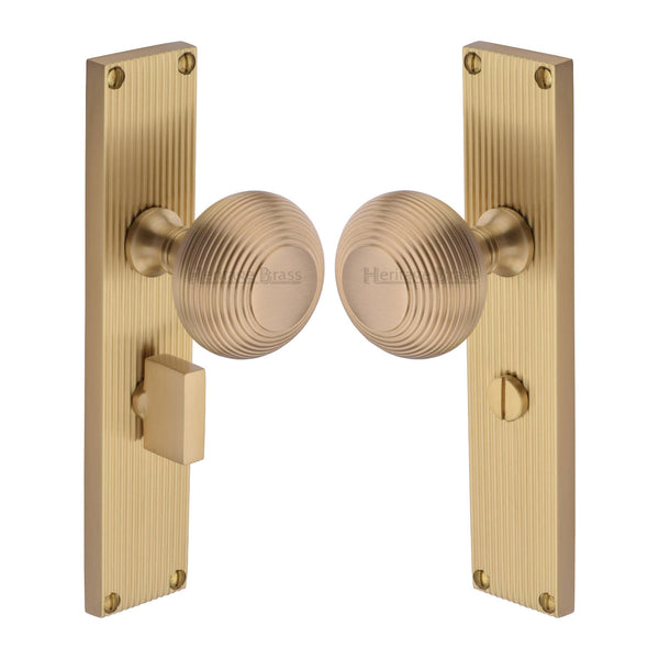 Beehive Reeded Mortice Knob on Plate V9530