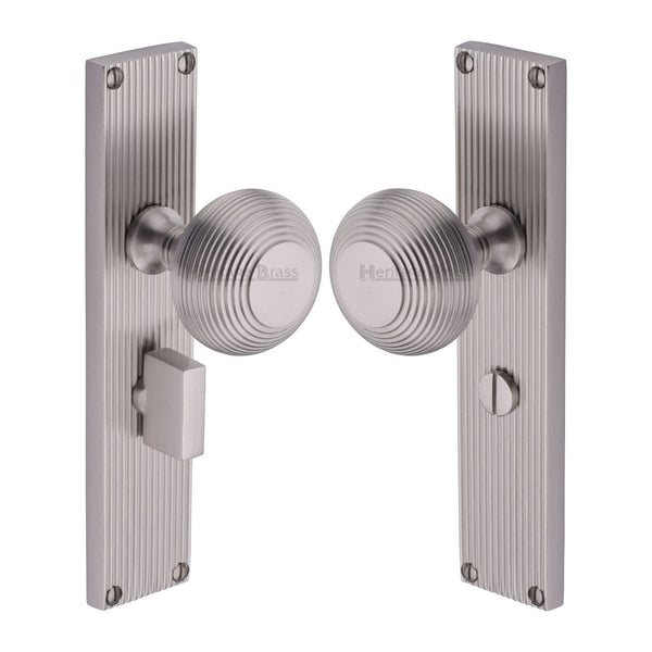 Beehive Reeded Mortice Knob on Plate V9530