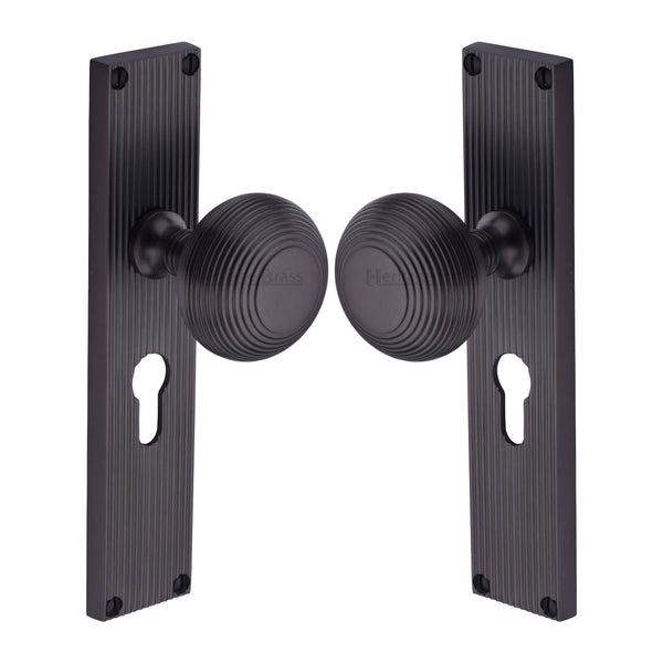 Beehive Reeded Mortice Knob on Plate V9548