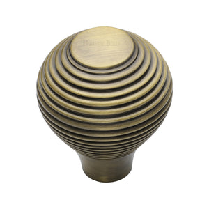 Reeded Cabinet Knob by M Marcus - Heritage Brass