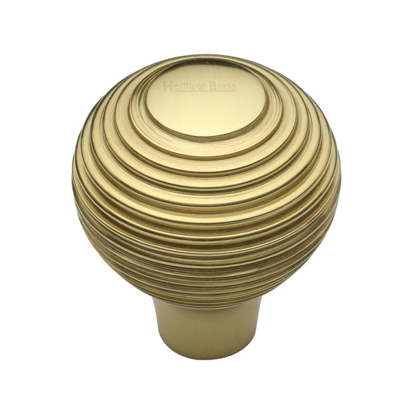 Reeded Cabinet Knob by M Marcus - Heritage Brass