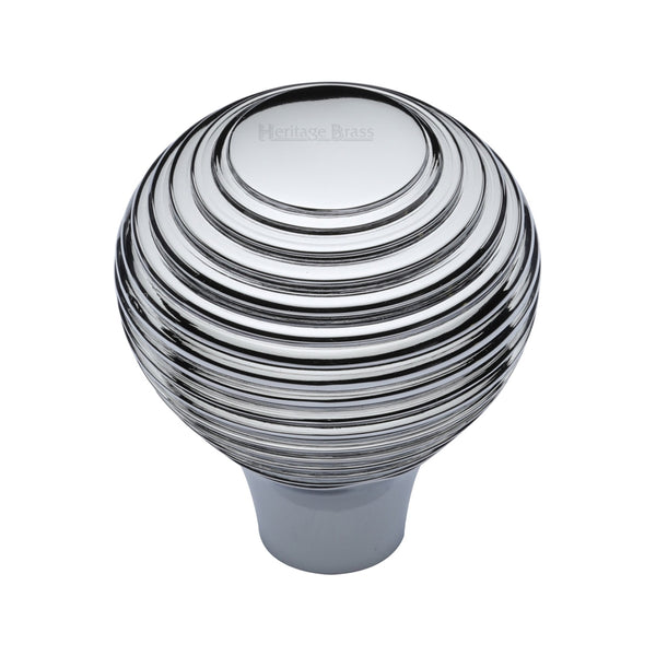 Reeded Cabinet Knob by M Marcus - Heritage Brass
