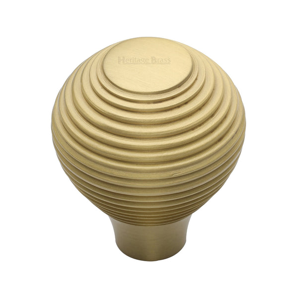 Reeded Cabinet Knob by M Marcus - Heritage Brass