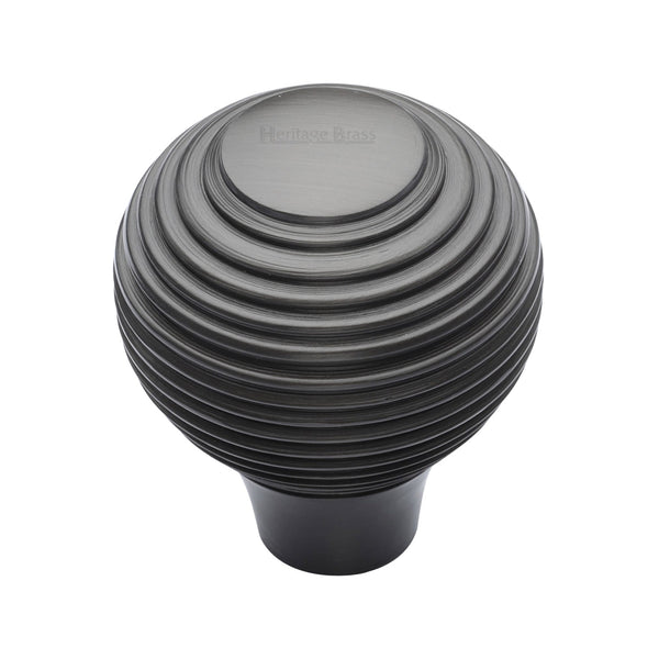 Reeded Cabinet Knob by M Marcus - Heritage Brass