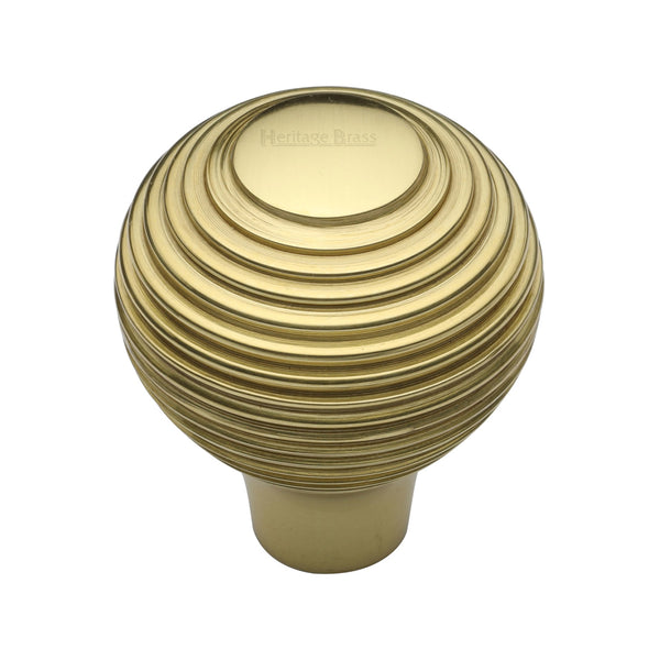 Reeded Cabinet Knob by M Marcus - Heritage Brass