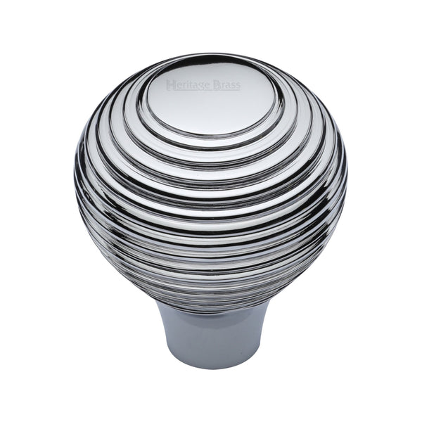 Reeded Cabinet Knob by M Marcus - Heritage Brass