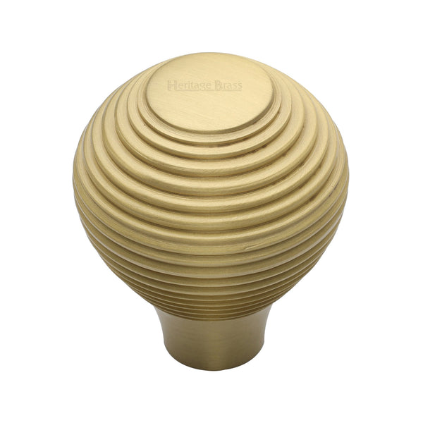 Reeded Cabinet Knob by M Marcus - Heritage Brass