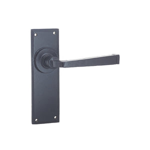 Frelan, Valley Forge Door Handle on Latchplate Black, Door Handles, Lever Handles On Latch Backplate