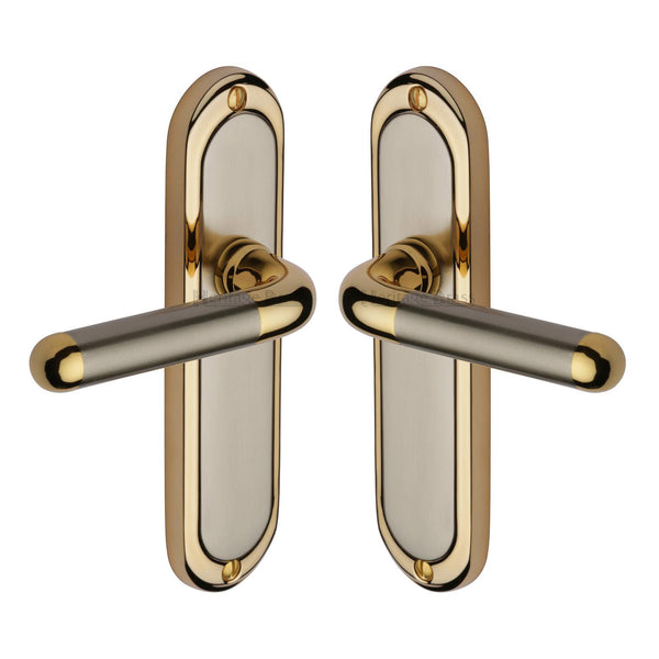 Vienna Door Handle on Plate by M Marcus - Heritage Brass