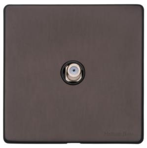 Verona Range - Matt Bronze - 1 Gang Satellite Socket