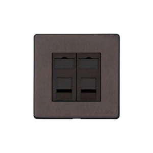 Verona Range Switches & Sockets - 2 Gang Secondary Line Socket by Heritage Brass By M-Marcus