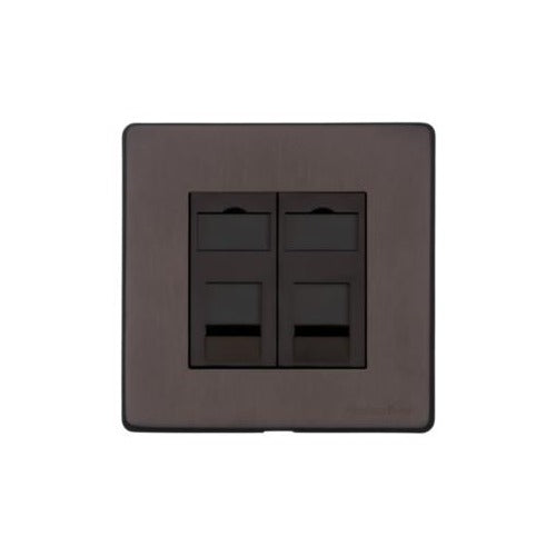 Verona Range Switches & Sockets - 2 Gang RJ45 by Heritage Brass By M-Marcus