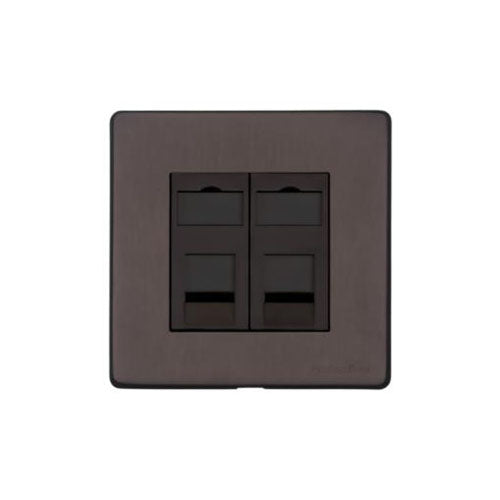 Verona Range Switches & Sockets - 2 Gang RJ45 by Heritage Brass By M-Marcus