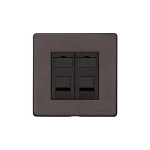 Verona Range Switches & Sockets - 2 Gang CAT6 by Heritage Brass By M-Marcus