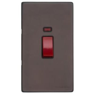 Verona Range Switches & Sockets - 45A DP Cooker Switch with Neon (tall plate) by Heritage Brass By M-Marcus