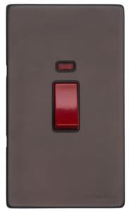 Verona Range Switches & Sockets - 45A DP Cooker Switch with Neon (tall plate) by Heritage Brass By M-Marcus