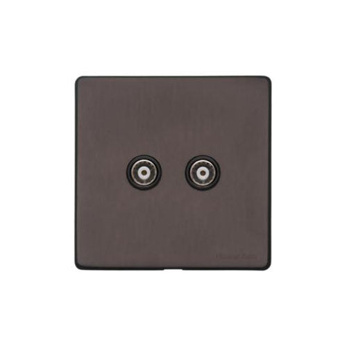 Verona Range Switches & Sockets - TV/FM Diplexed Socket by Heritage Brass By M-Marcus
