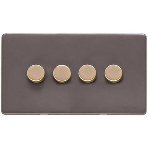 Verona Range Switches & Sockets - 4 Gang TED Dimmer (Compatible with LED Lamps) by Heritage Brass By M-Marcus