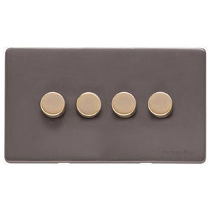 Verona Range Switches & Sockets - 4 Gang TED Dimmer (Compatible with LED Lamps) by Heritage Brass By M-Marcus