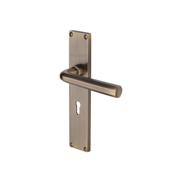 Octave Door Handle on 200mm Plate by M Marcus - Heritage Brass