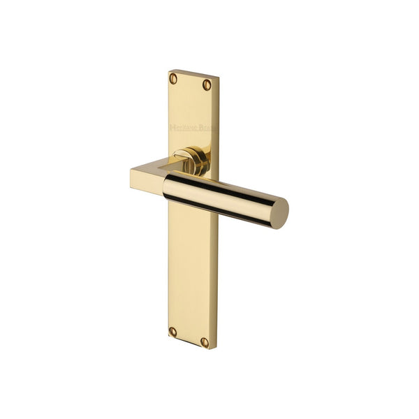 Bauhaus Door Handle on 200mm Plate by M Marcus - Heritage Brass