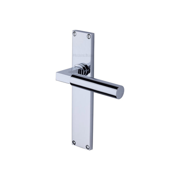 Bauhaus Door Handle on 200mm Plate by M Marcus - Heritage Brass