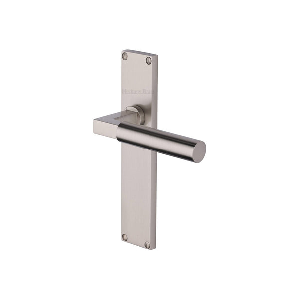 Bauhaus Door Handle on 200mm Plate by M Marcus - Heritage Brass