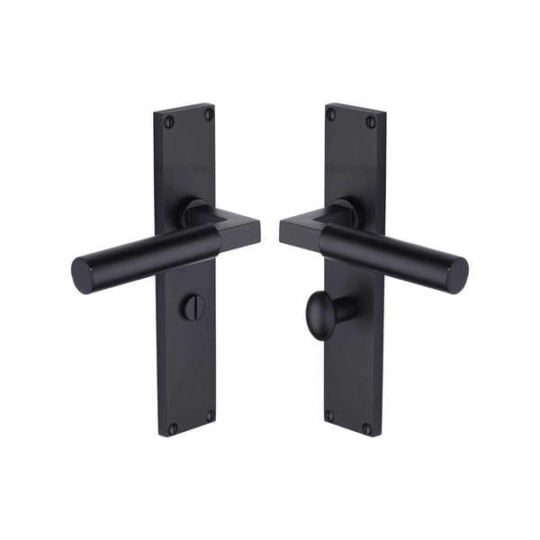 Bauhaus Door Handle on 200mm Plate by M Marcus - Heritage Brass