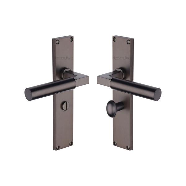 Bauhaus Door Handle on 200mm Plate by M Marcus - Heritage Brass