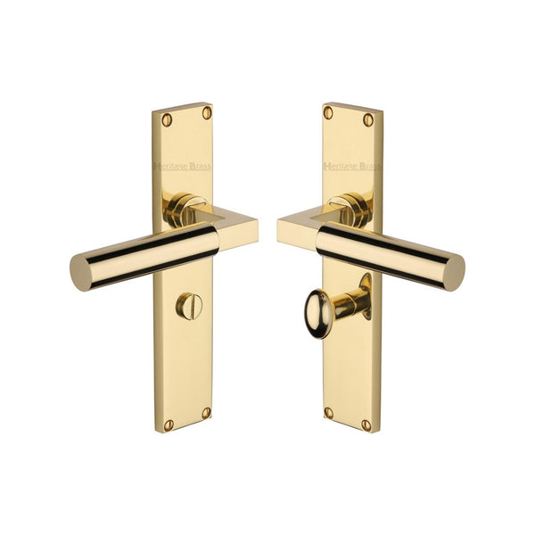Bauhaus Door Handle on 200mm Plate by M Marcus - Heritage Brass