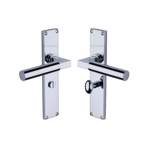 Bauhaus Door Handle on 200mm Plate by M Marcus - Heritage Brass