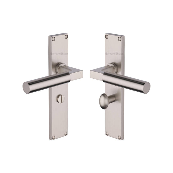 Bauhaus Door Handle on 200mm Plate by M Marcus - Heritage Brass