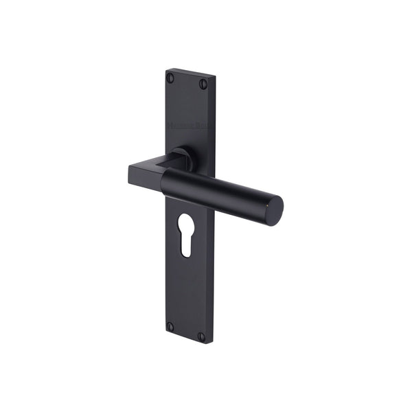 Bauhaus Door Handle on 200mm Plate by M Marcus - Heritage Brass
