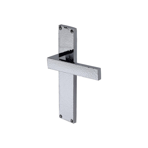Delta Hammered Door Handle on Plate by M Marcus - Heritage Brass