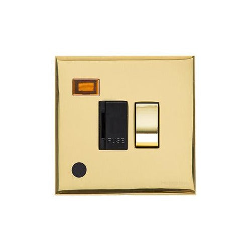 Winchester Range Polished Brass Switches & Sockets, W01 - Switched Spur with Neon + Cord (13 Amp) by Heritage Brass By M-Marcus
