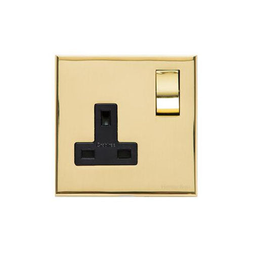 Winchester Range Polished Brass Switches & Sockets, W01 - Single Socket (13 Amp) by Heritage Brass By M-Marcus
