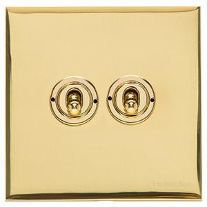 Winchester Range - Polished Brass - 2 Gang Dolly Switch