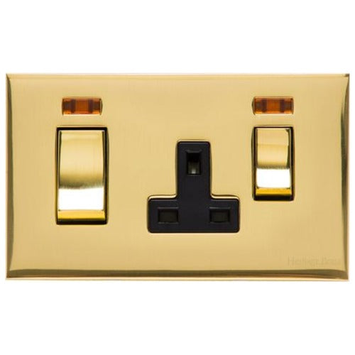 Winchester Range Polished Brass Switches & Sockets, W01 - 45A Cooker Unit + 13A Socket by Heritage Brass By M-Marcus
