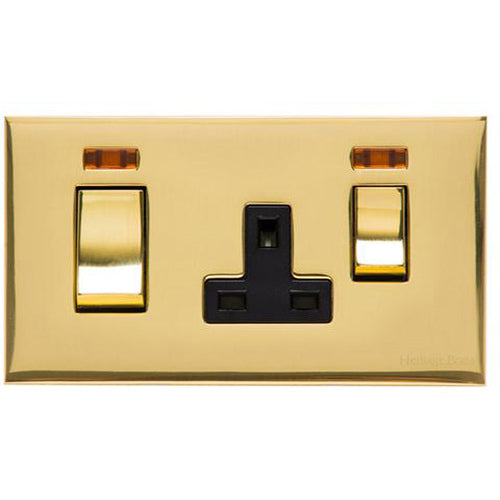 Winchester Range Polished Brass Switches & Sockets, W01 - 45A Cooker Unit + 13A Socket by Heritage Brass By M-Marcus