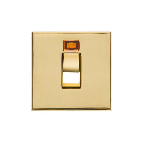 Winchester Range Polished Brass Switches & Sockets, W01 - 45A DP Cooker Switch with Neon (single plate) by Heritage Brass By M-Marcus