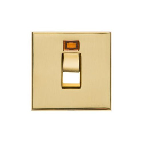 Winchester Range Polished Brass Switches & Sockets, W01 - 45A DP Cooker Switch with Neon (single plate) by Heritage Brass By M-Marcus