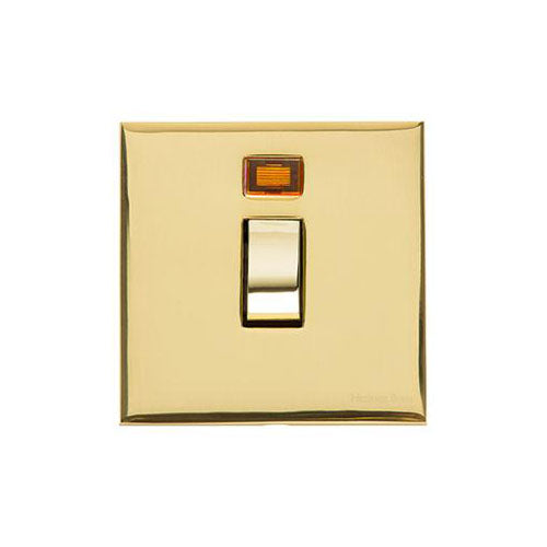 Winchester Range Polished Brass Switches & Sockets, W01 - 20A Double Pole Switch with Neon by Heritage Brass By M-Marcus