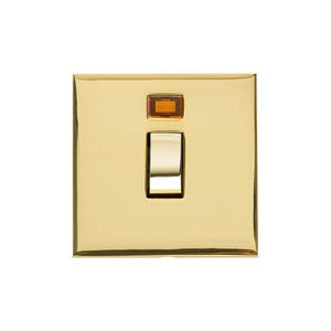 Winchester Range Polished Brass Switches & Sockets, W01 - 20A Double Pole Switch with Neon by Heritage Brass By M-Marcus